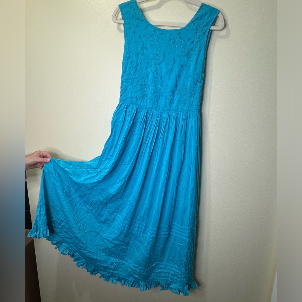 Beautiful sleeveless lightweight cotton/rayon long dress size large
